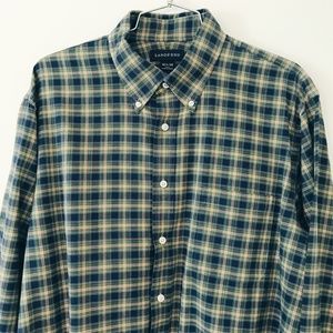 Lands End Men's Plaid Dress Shirt with Pocket